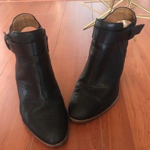 Black booties with comfortable heel